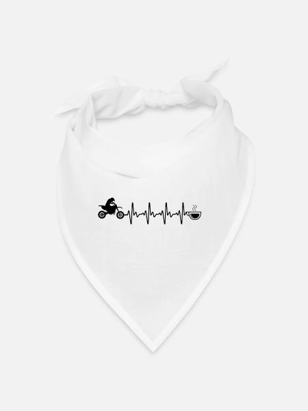 Herzschlagkaffee und Motorrad - (MOTORRAD) (2) - Bandana - Weiß - Vorne