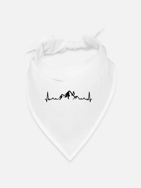 Heartbeat Mountain and Horse - (2) - Bandana - white - Front