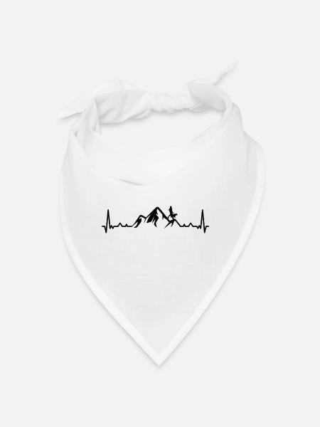 Heartbeat-Berg und Hund - (3) - Bandana - Weiß - Vorne