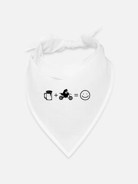 Bier Smile Face und Motorrad - (MOTORRAD) - Bandana - Weiß - Vorne