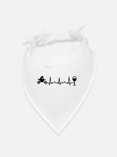 Herzschlagwein und Motorrad - (MOTORRAD) (2) - Bandana - Weiß - Vorne