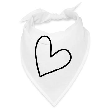 Schlichtes Herz Symbol - Bandana - Weiß - Vorne