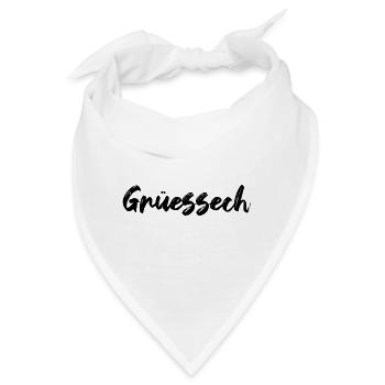 Grüessech Schweiz Schweizerdeutsch Swiss Geschenk - Bandana - Weiß - Vorne