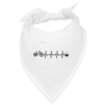 Heartbeat Kaffee und Ebike - - Bandana - Weiß - Vorne