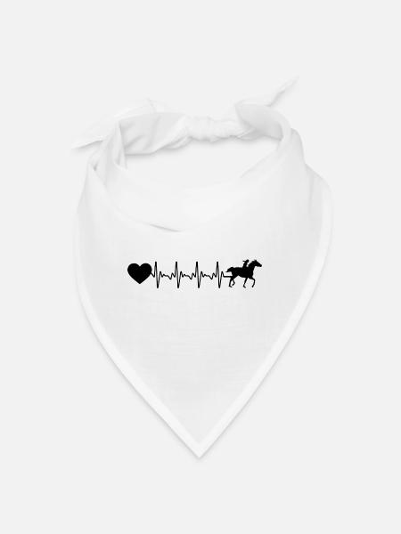 Heartbeat heart and horse - (2) - Bandana - white - Front