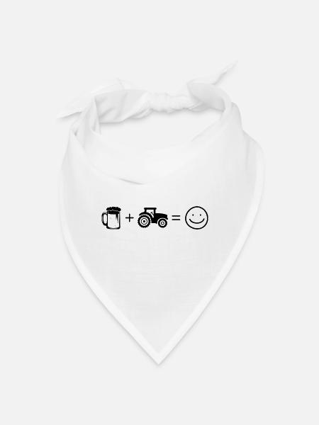 Bier Smile Face und Landwirtschaft - - Bandana - Weiß - Vorne