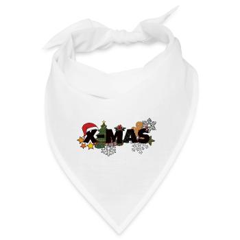 X-MAS Weihnachten Geschenke Christbaum Stern - Bandana - Weiß - Vorne