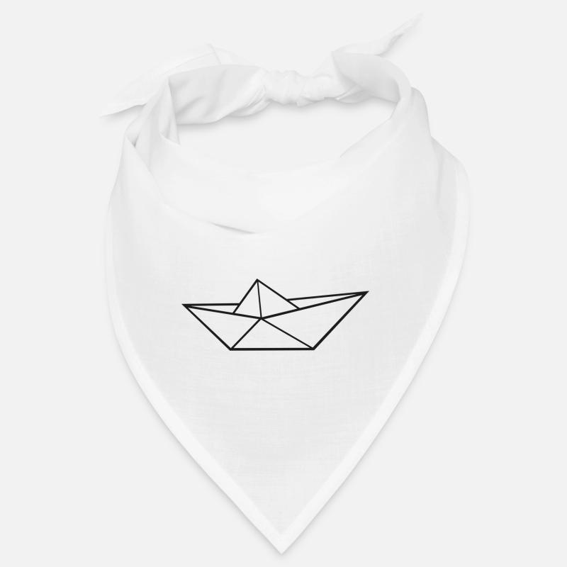 Ein Schiff Boot aus Papier ein Papierboot Boote - Bandana - Weiß