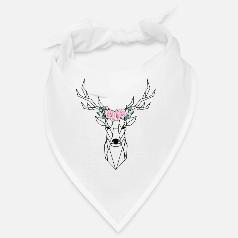 Floral Low Poly Deer Bandana