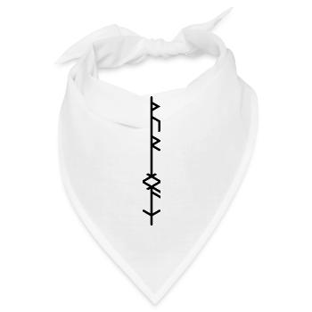 Thüringer "Þuringa" Stab-Binderune, Quantum Runes© - Bandana - Weiß - Vorne