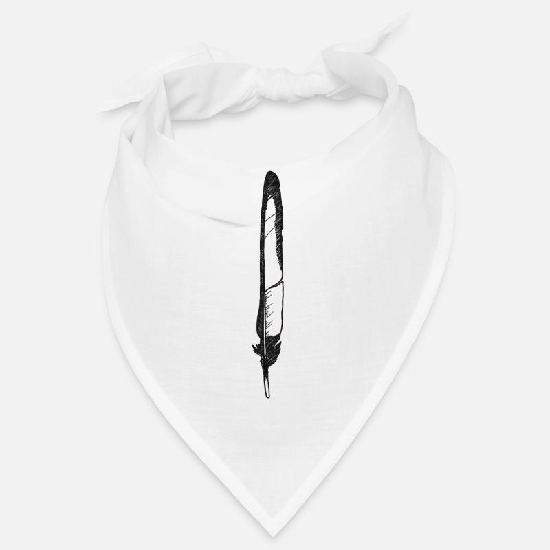 Feder schwarz-weiß handgezeichnet (Elster) Bandana