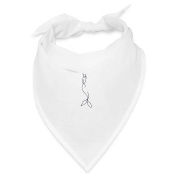 Meerjungfrau Silhouette Märchen Hand gezeichnet - Bandana - Weiß - Vorne