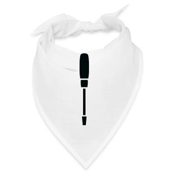 Minimalistischer Schraubendreher – Werkzeugkunst - Bandana - Weiß - Vorne