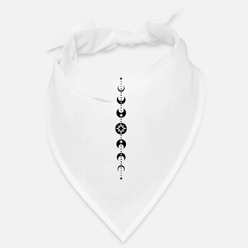 Totem avec phases de lune et étoiles. Noir. Bandana