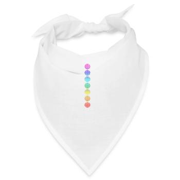 Blume des Lebens - Chakra Farben - Bandana - Weiß - Vorne