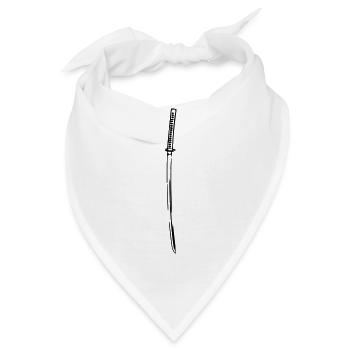 Samurai Japan Katana Ninja Schwert retro Vektor - Bandana - Weiß - Vorne