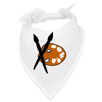 Künstler - Maler - Pinsel - Bandana - Weiß - Vorne