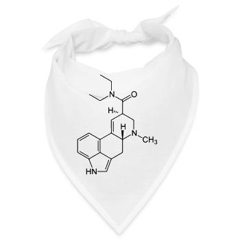LSD Strukturformel - Bandana - Weiß - Vorne