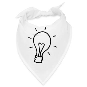Glühbirne,hell,Lampe,Glühlampe,Birne, - Bandana - Weiß - Vorne