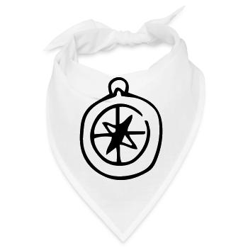 Kompass,Uhr,Ausrüstung,Ost,Abenteuer,steel,Orienti - Bandana - Weiß - Vorne