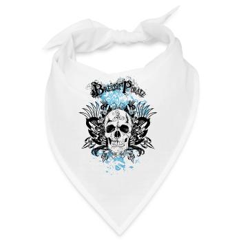 Breizh Piratenkopf des Todeskranichschädels - Bandana - Weiß - Vorne