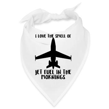 Pilot: I love the smell of jet fuel in the morning - Bandana - Weiß - Vorne