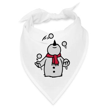 Schneemann jongliert mit Schneebällen - Bandana - Weiß - Vorne