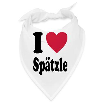 I love Spätzle (Alle Farben!) - Bandana - Weiß - Vorne