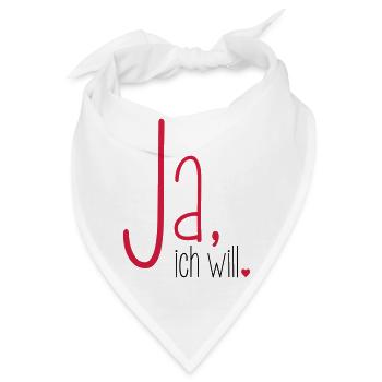 Ja ich will - Junggesellenabschied Braut Bräutigam - Bandana - Weiß - Vorne