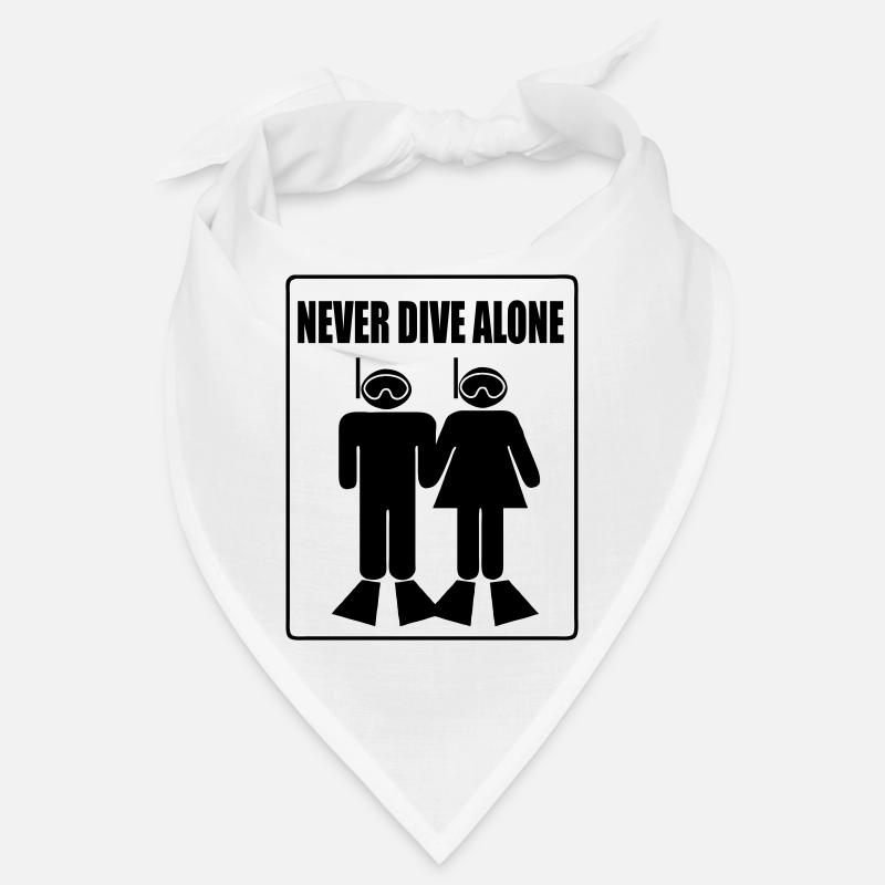 Never Dive Alone - Bandana - blanc