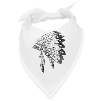 indian indianer american tent zelt teepee tomahawk - Bandana - Weiß - Vorne