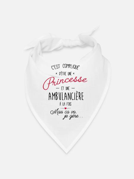 Princesse et ambulancière - ambulanciere - Bandana - blanc