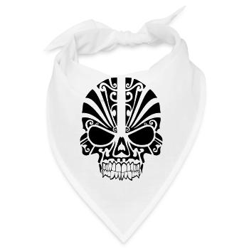 Totenkopf Tribal - Bandana - Weiß - Vorne