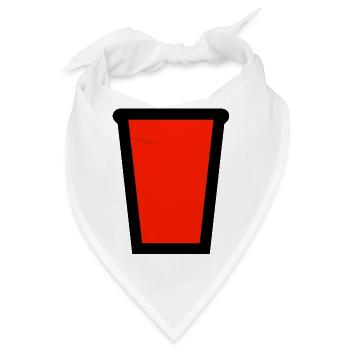 Roter Plastikbecher für alkoholische Getränke - Bandana - Weiß - Vorne