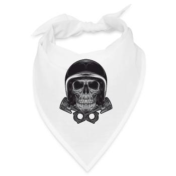 Motorradhelm Skelett! Geschenkidee Motorrad - Bandana - Weiß - Vorne