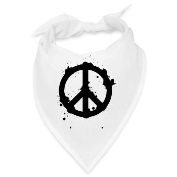 Markantes Peace-Zeichen im Graffiti- Splatter-Look - Bandana - Weiß - Vorne