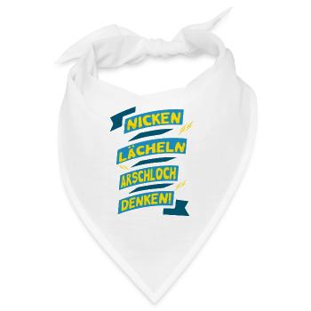 Nicken Lächeln A....loch Denken!!! - Bandana - Weiß - Vorne