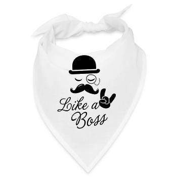Lustige like a boss i love hipster style moustache - Bandana - Weiß - Vorne