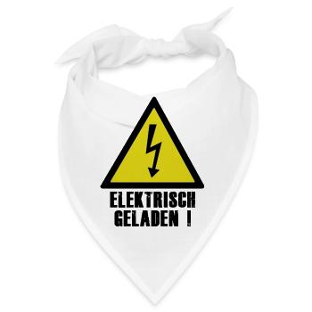 Elektrisch Geladen Warnsymbol - Bandana - Weiß - Vorne