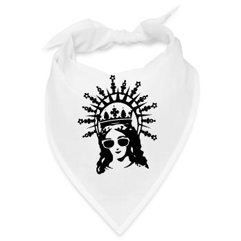Mutter Gottes mit Sonnenbrille - Bandana - Weiß - Vorne