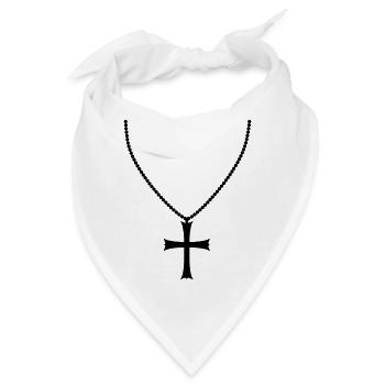 schmuck halskette kirche symbol kreuz jesus christ - Bandana - Weiß - Vorne