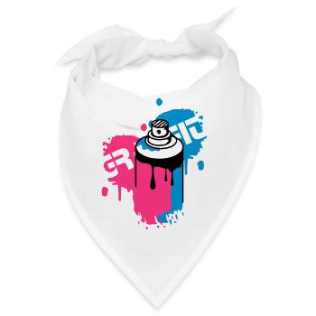 Spraydose Graffiti Style - Bandana - Weiß - Vorne