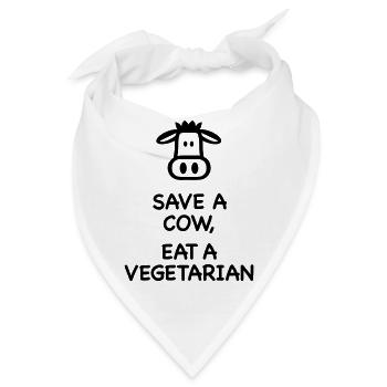 Save a cow eat Vegetarian - Bandana - Weiß - Vorne