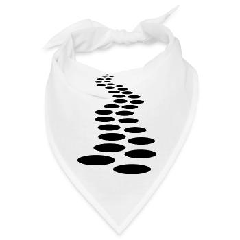 fuss abdruck pfad weg linie strich reihe kunst pun - Bandana - Weiß - Vorne