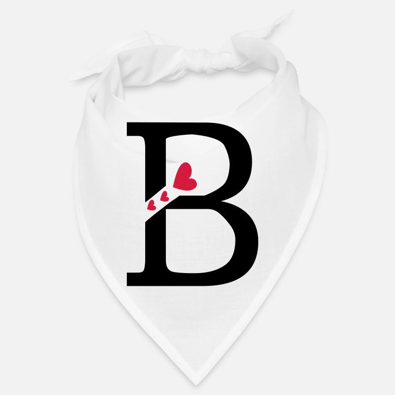 Capital lettre B avec des coeurs Bandana