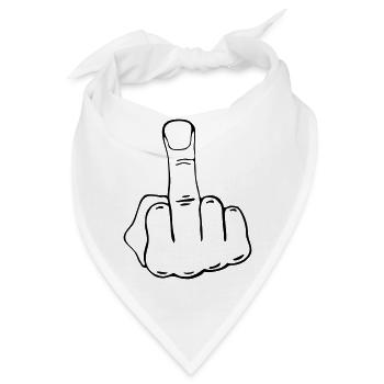 Mittelfinger - Bandana - Weiß - Vorne
