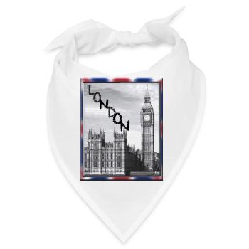 London Big Ben Union Jack - Bandana - Weiß - Vorne