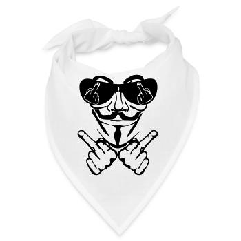 anonyme Maske fick Lünette - Bandana - Weiß - Vorne