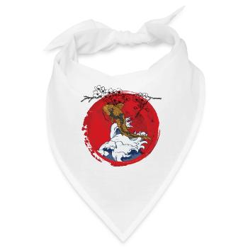 Koi Japan Design Kunst - Bandana - Weiß - Vorne