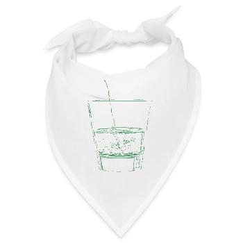Grünes Glas mit Strohhalm Sketch - Bandana - Weiß - Vorne